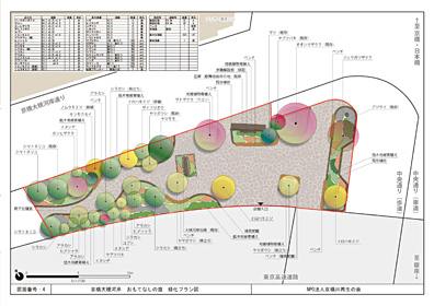 京橋大根河岸おもてなしの庭 緑化プラン図